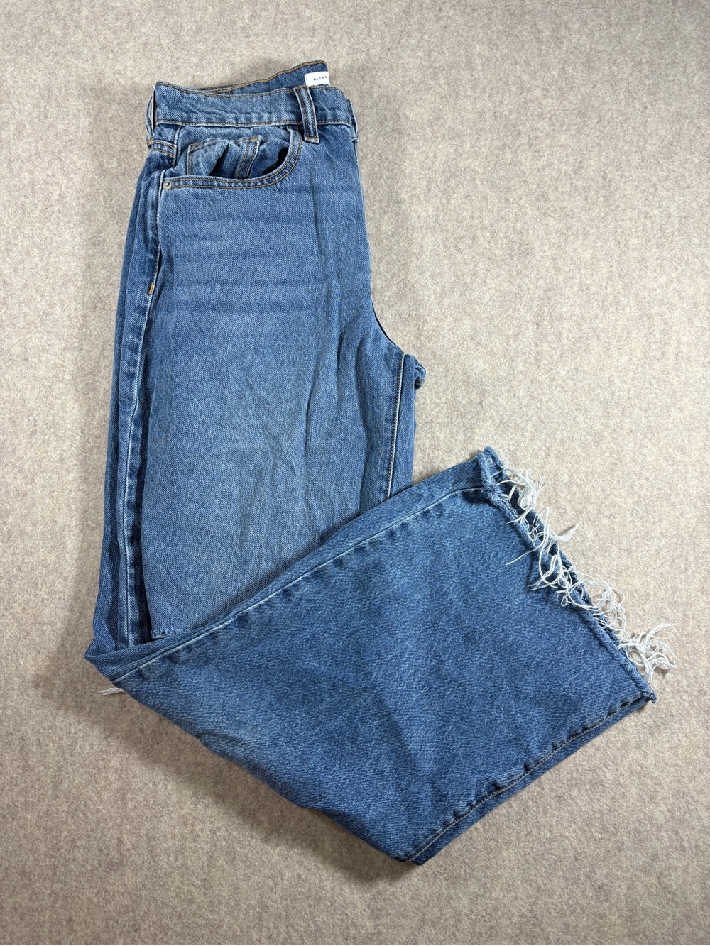 Altar'd State Wide Leg Distressed Jeans Size 25 High Rise Medium Wash Ripped EUC